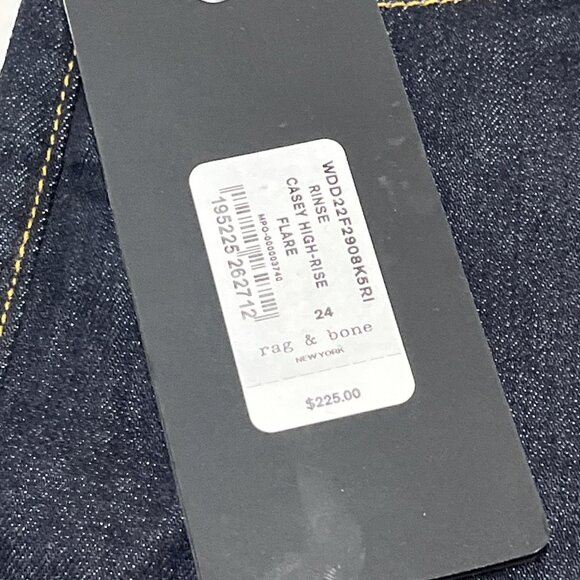 Rag & Bone Jeans Womens 24 Casey High Rise Flare Dark Rinse Denim Classic Boho - Picture 7 of 11